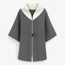 Clothes : Elena | Elegante lange jas voor dames in Grijs van Pantino