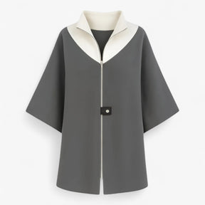 Clothes : Elena | Elegante lange jas voor dames in Grijs van Pantino