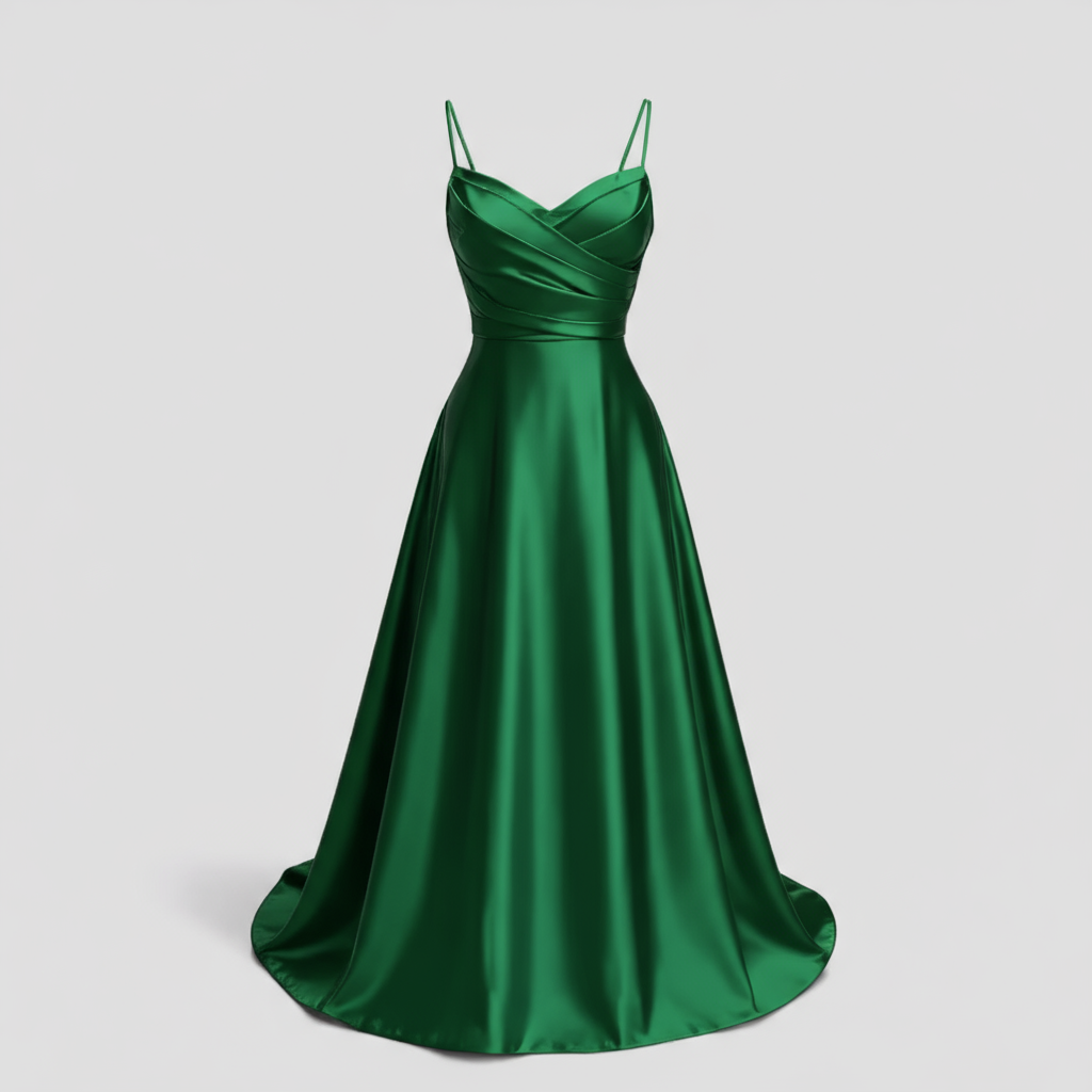 Dress : Camellia | Dames Elegante Lange Jurk met V-hals in Groen van Pantino
