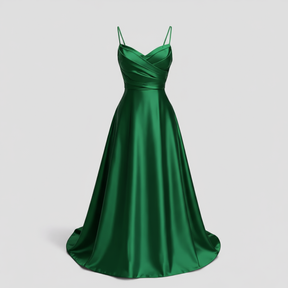 Dress : Camellia | Dames Elegante Lange Jurk met V-hals in Groen van Pantino