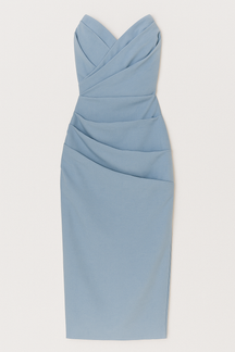 Dress : Emilia | Elegante midi-jurk in Blauw van Pantino