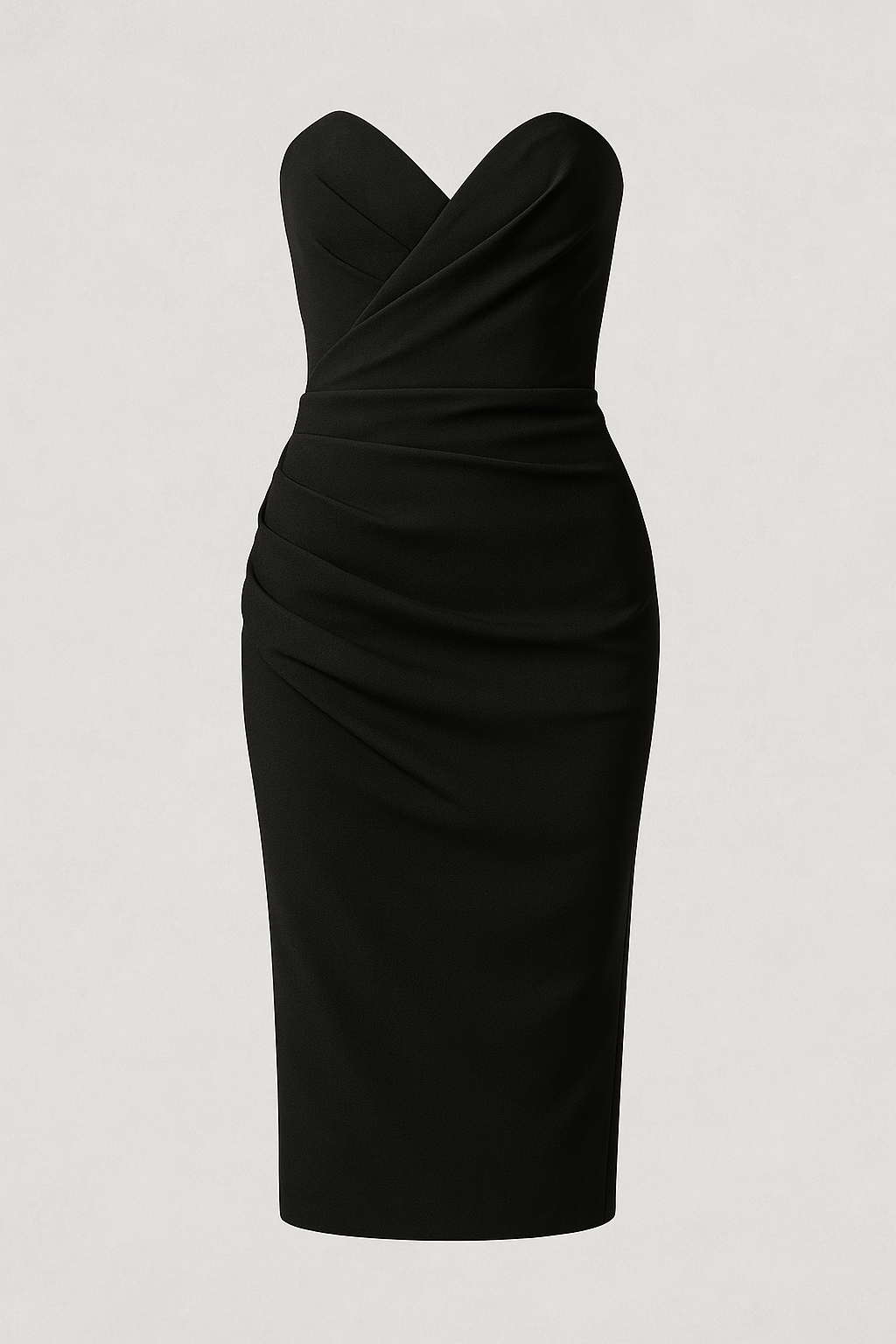 Dress : Emilia | Elegante midi-jurk in Zwart van Pantino