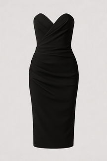 Dress : Emilia | Elegante midi-jurk in Zwart van Pantino