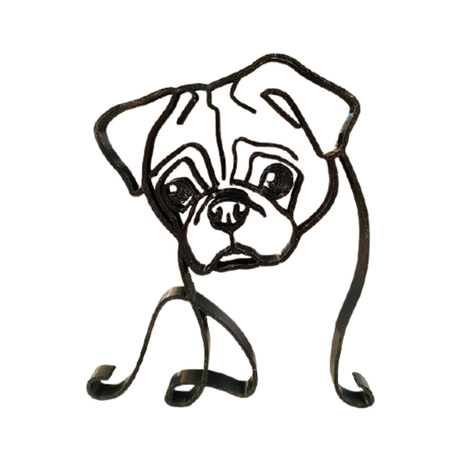 home & garden : Minimalistisch Metalen Dierensilhouet – Hond of Kat Ornament voor Wand of Tafeldecoratie in Engelse Bulldog van Pantino