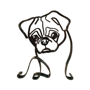 home & garden : Minimalistisch Metalen Dierensilhouet – Hond of Kat Ornament voor Wand of Tafeldecoratie in Engelse Bulldog van Pantino