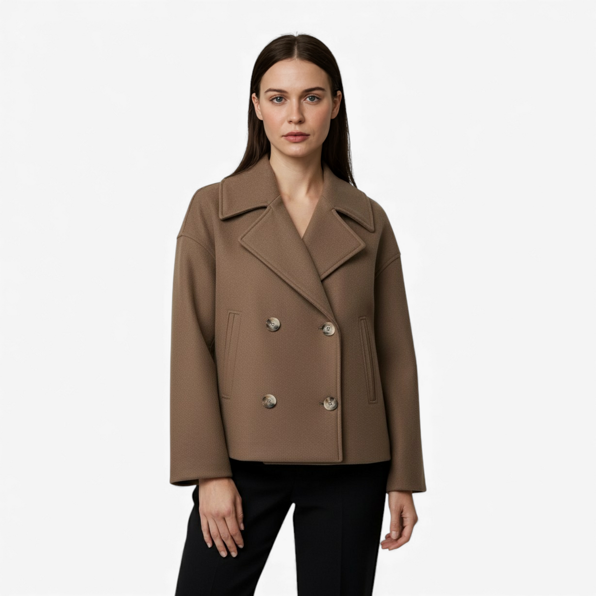 Damesjassen & -jacks : Estelle | Dames Jas Winter Korte Wollen Jas in van Pantino