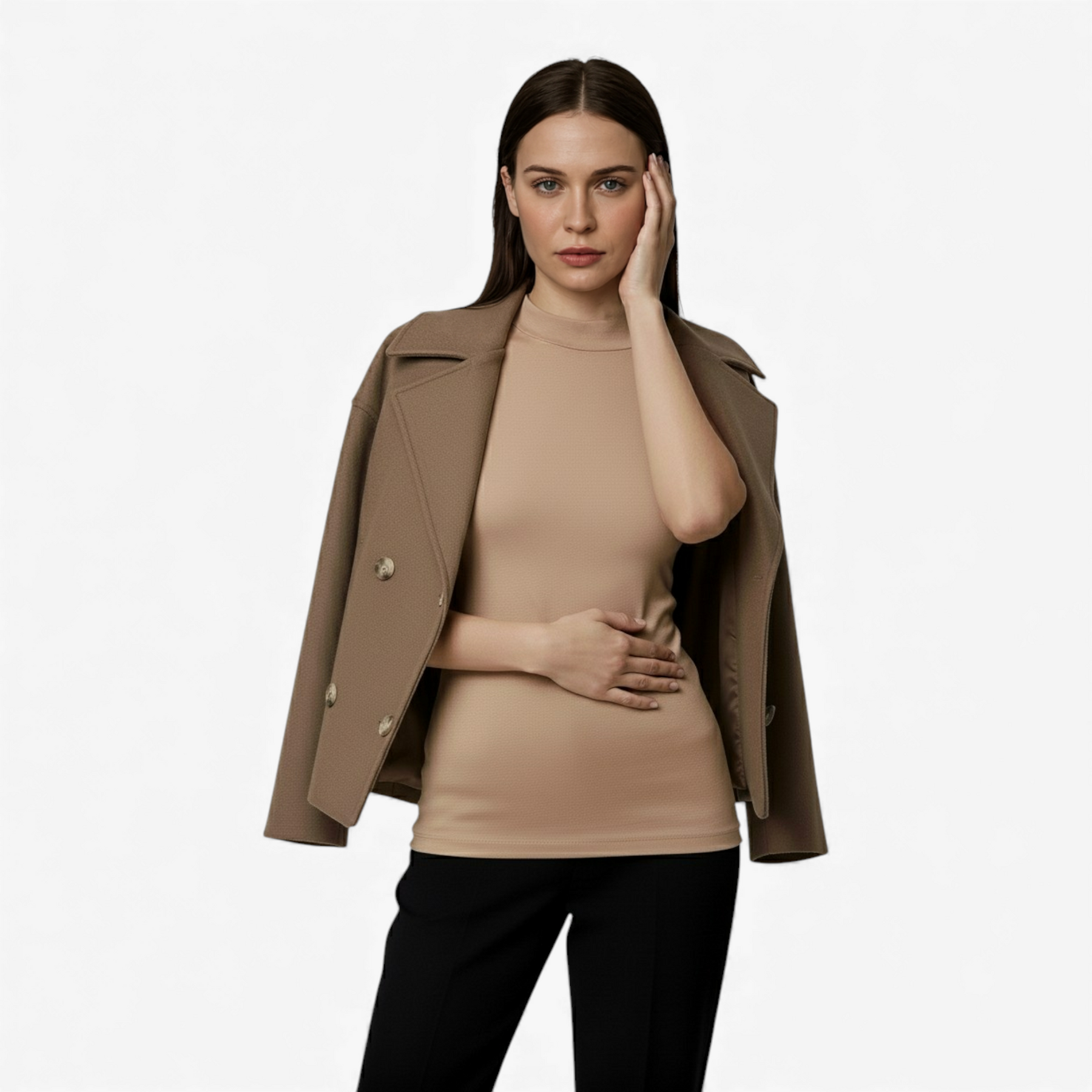 Damesjassen & -jacks : Estelle | Dames Jas Winter Korte Wollen Jas in van Pantino