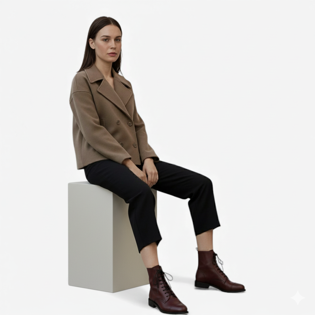 Damesjassen & -jacks : Estelle | Dames Jas Winter Korte Wollen Jas in van Pantino