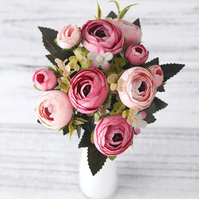 VelvetBloom - Kunstige Zijden Bloemen - Rozig rood - Home - Pantino