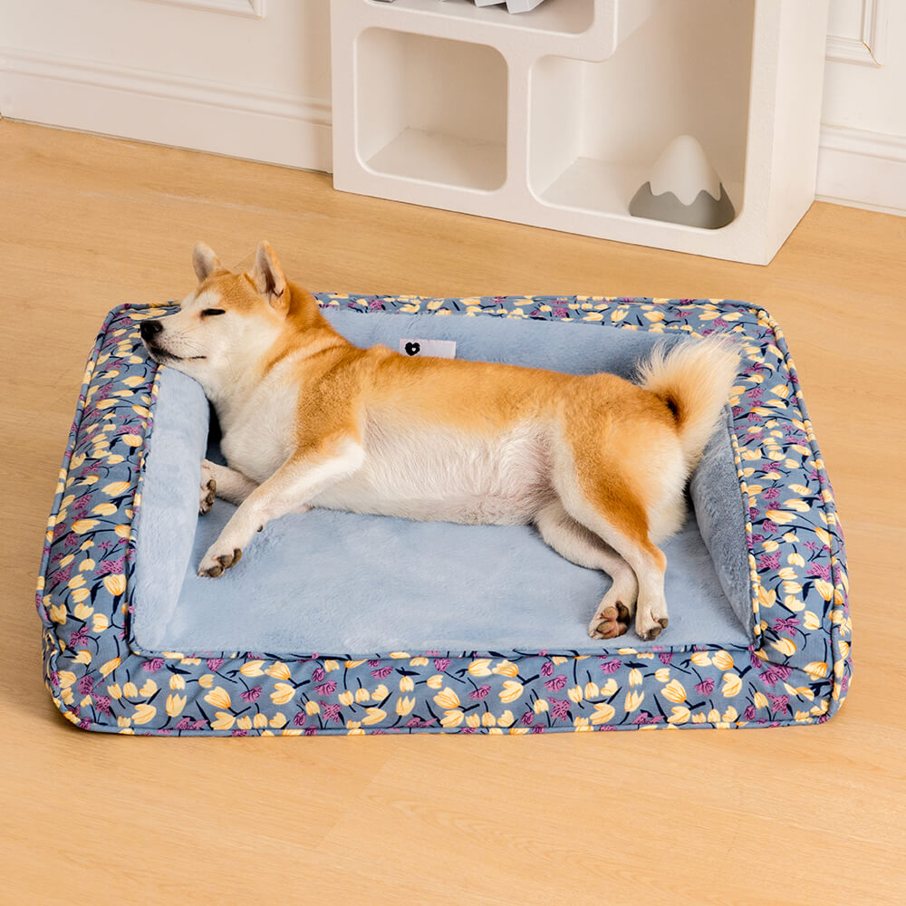 Florale Orthopedisch hondenmand - Zachtroze - - Dog Bed - Pantino