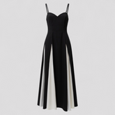 Dress : Alessia | Lange Jurk Dames voor Elegante Avonden in Wit Zwart van Pantino