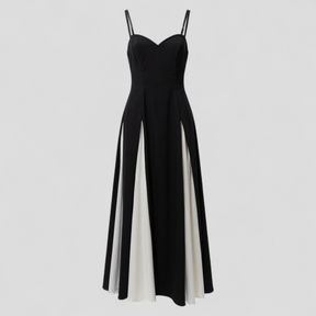 Dress : Alessia | Lange Jurk Dames voor Elegante Avonden in Wit Zwart van Pantino