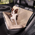 Cama de viaje para perros para coche crema kaki - Viaje cómodo y seguro - Peluche