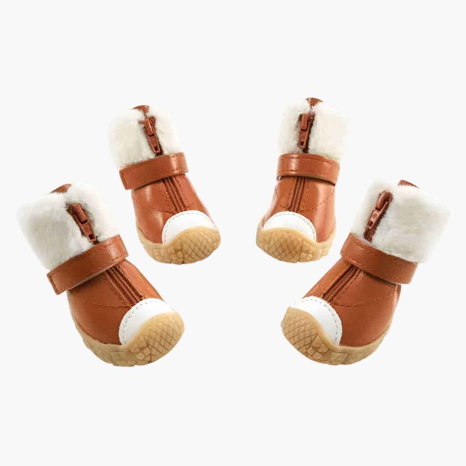 Schoenen : Antislip Hondenschoenen - Bescherming en Grip in Alle Weersomstandigheden - Bruin in Bruin van Pantino