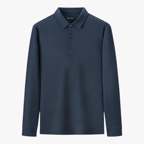 Polo Shirts: Poloshirts : Luis | Casual Poloshirt Met Lange Mouwen in Marineblauw van Pantino