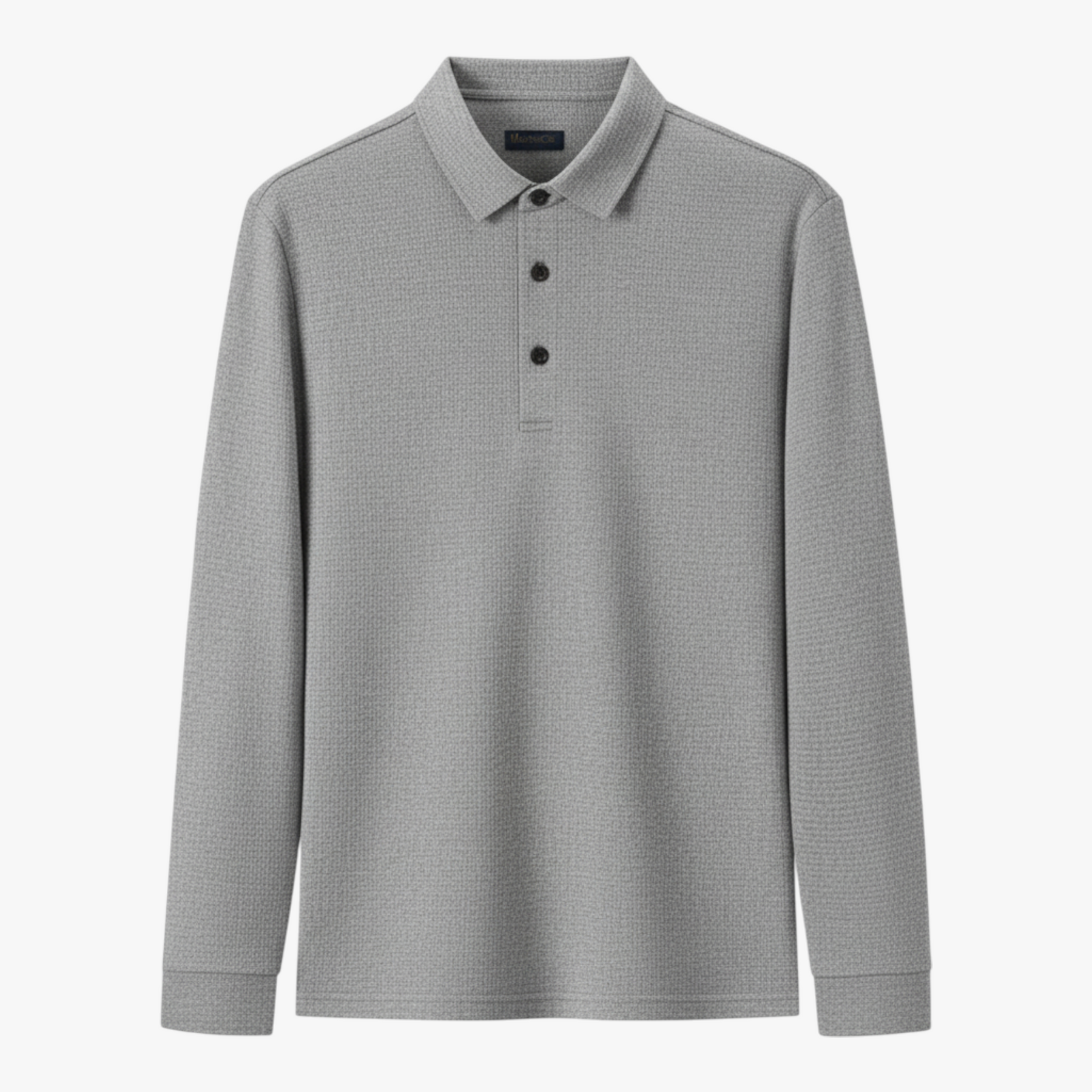 Polo Shirts: Poloshirts : Luis | Casual Poloshirt Met Lange Mouwen in Lichtgrijs van Pantino