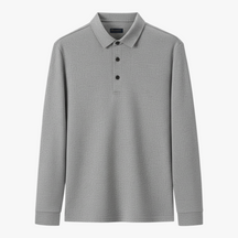 Polo Shirts: Poloshirts : Luis | Casual Poloshirt Met Lange Mouwen in Lichtgrijs van Pantino