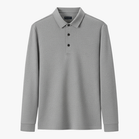 Polo Shirts: Poloshirts : Luis | Casual Poloshirt Met Lange Mouwen in Lichtgrijs van Pantino