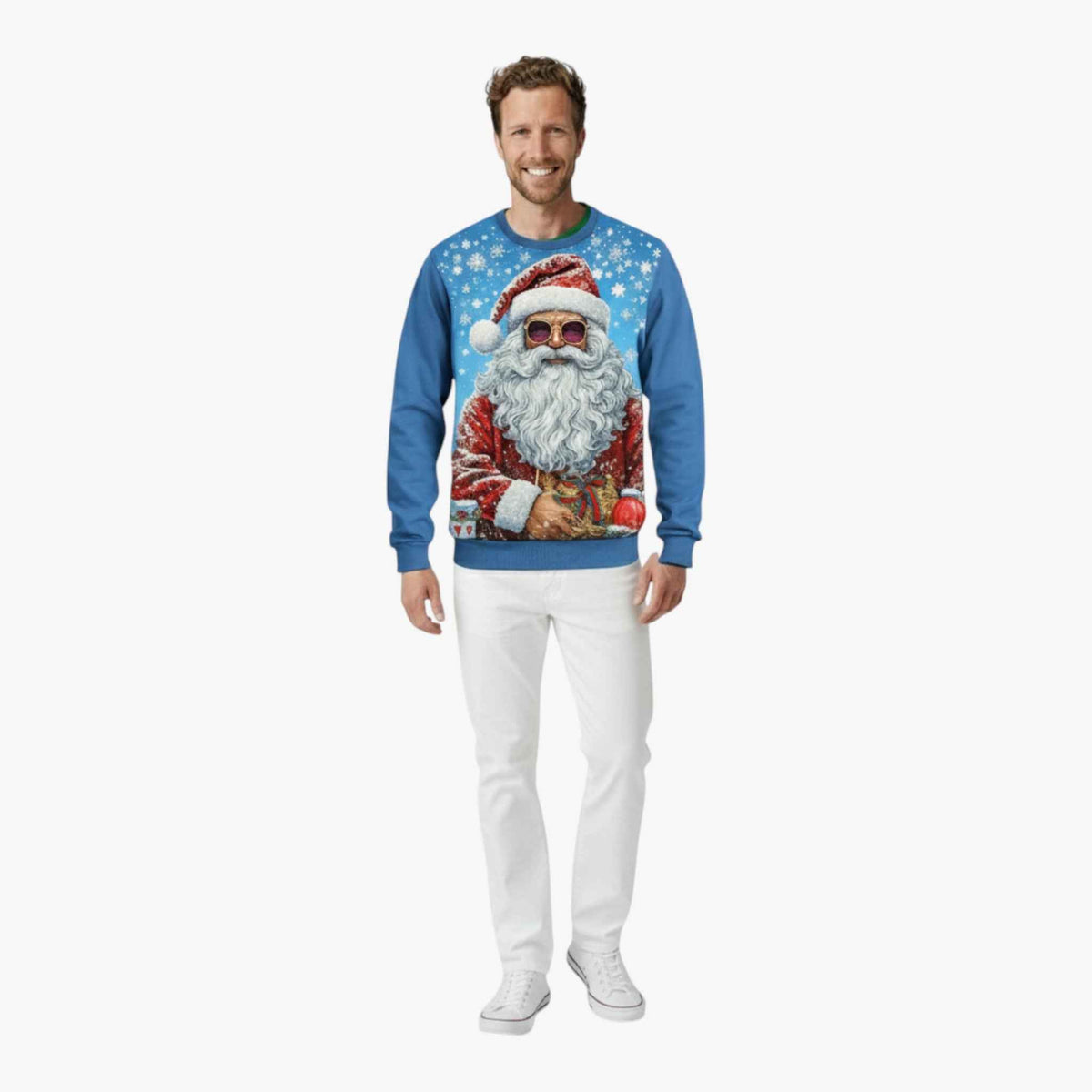 Sweaters: Truien : Heren Casual Kerstsweater met Muziekpatroon in van Pantino