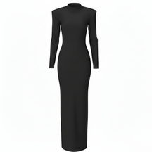 dress : Lilia | Dames Elegante Maxi Jurk Met Lange Mouwen in Zwart van Pantino