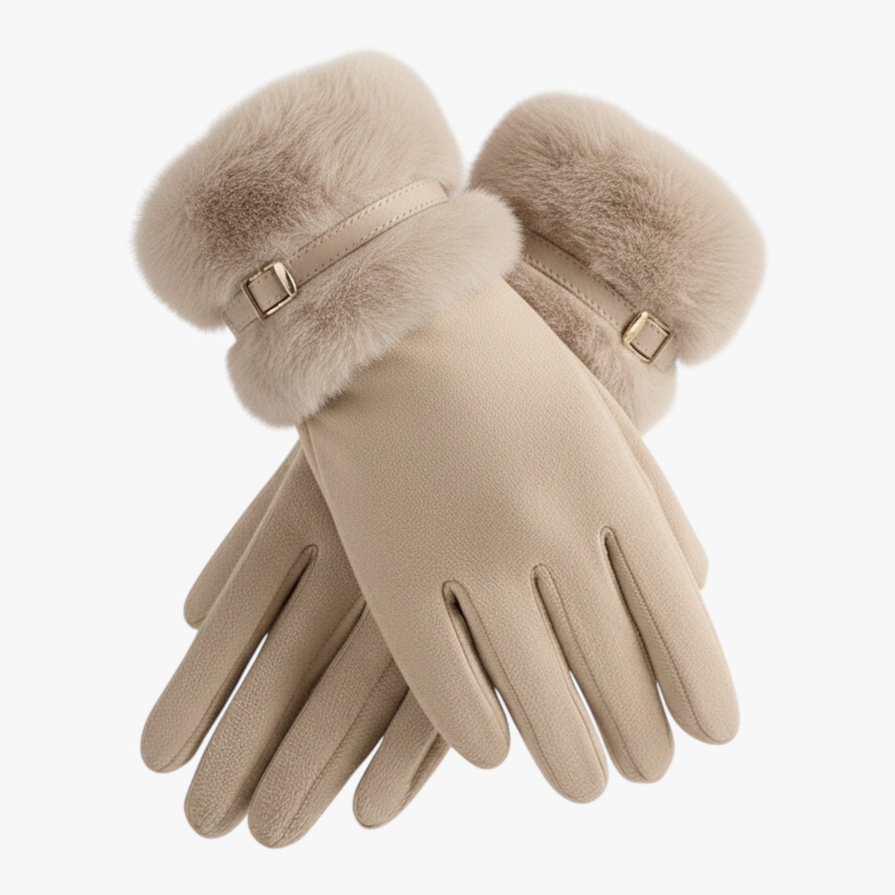 Winterhandschoenen : Vina | Warme Dames Handschoenen met Fleece Voering in Beige One Size van Pantino