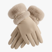 Winterhandschoenen : Vina | Warme Dames Handschoenen met Fleece Voering in Beige One Size van Pantino