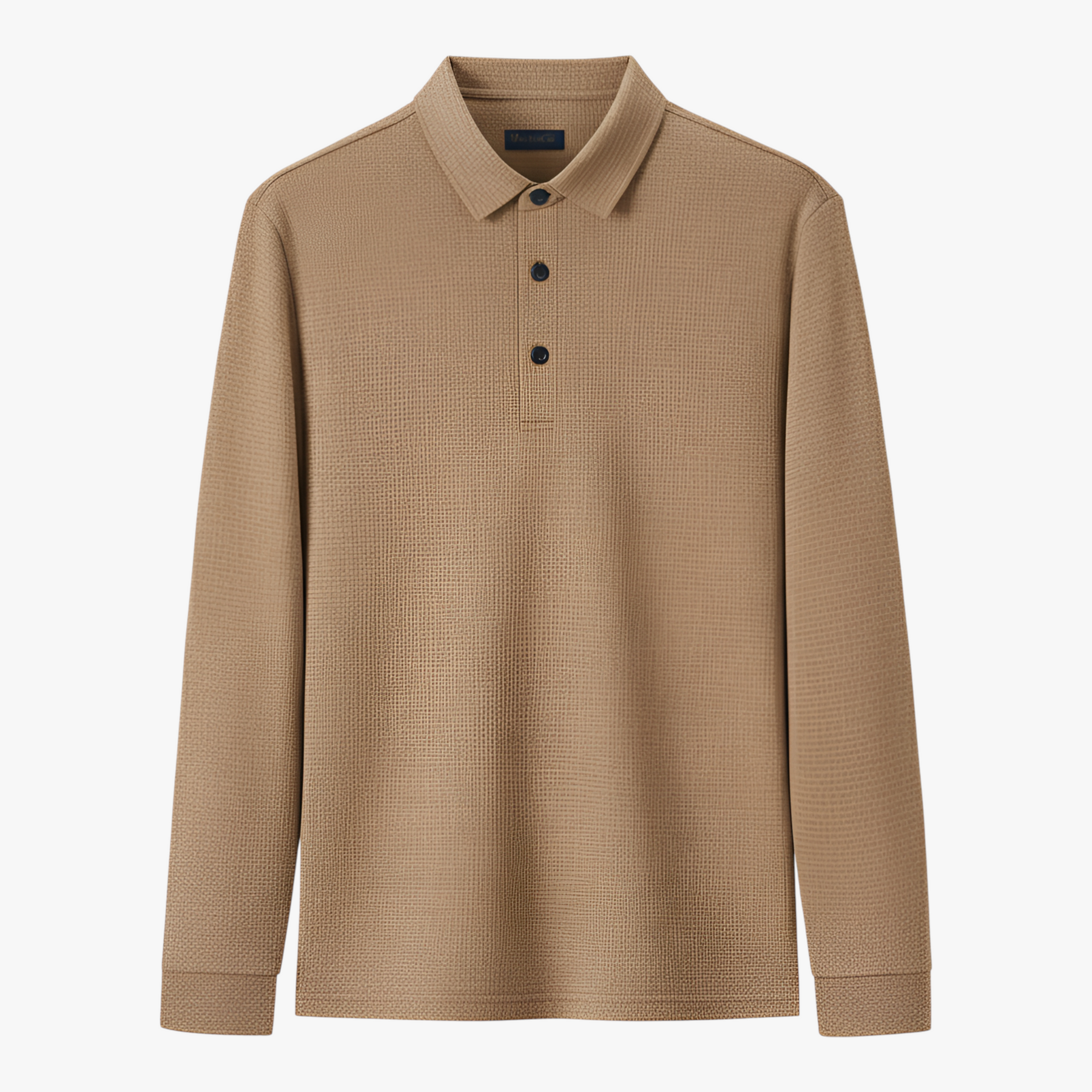 Polo Shirts: Poloshirts : Luis | Casual Poloshirt Met Lange Mouwen in Kamelen van Pantino