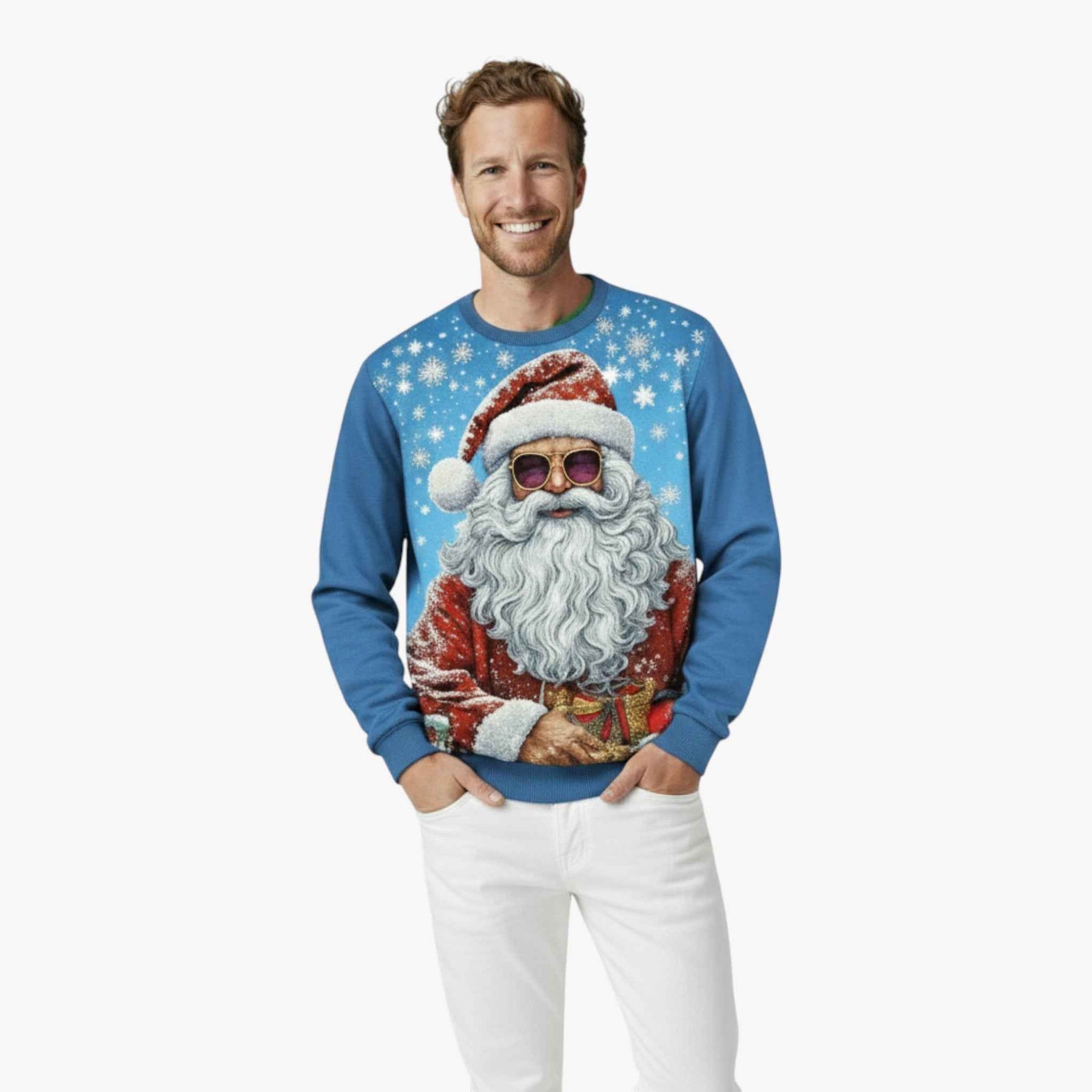 Sweaters: Truien : Heren Casual Kerstsweater met Muziekpatroon in van Pantino