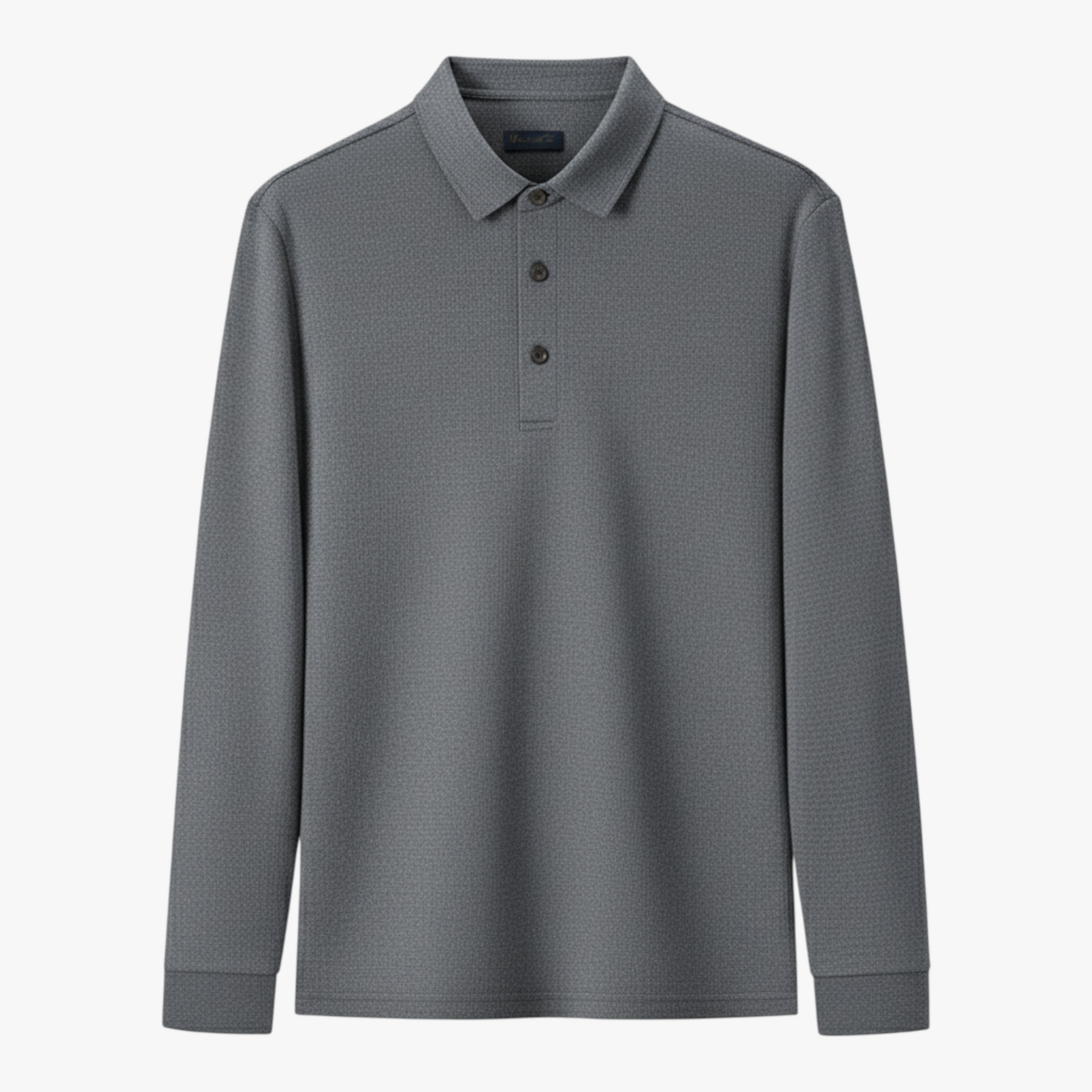 Polo Shirts: Poloshirts : Luis | Casual Poloshirt Met Lange Mouwen in Donkergrijs van Pantino