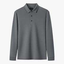Polo Shirts: Poloshirts : Luis | Casual Poloshirt Met Lange Mouwen in Donkergrijs van Pantino