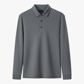 Polo Shirts: Poloshirts : Luis | Casual Poloshirt Met Lange Mouwen in Donkergrijs van Pantino