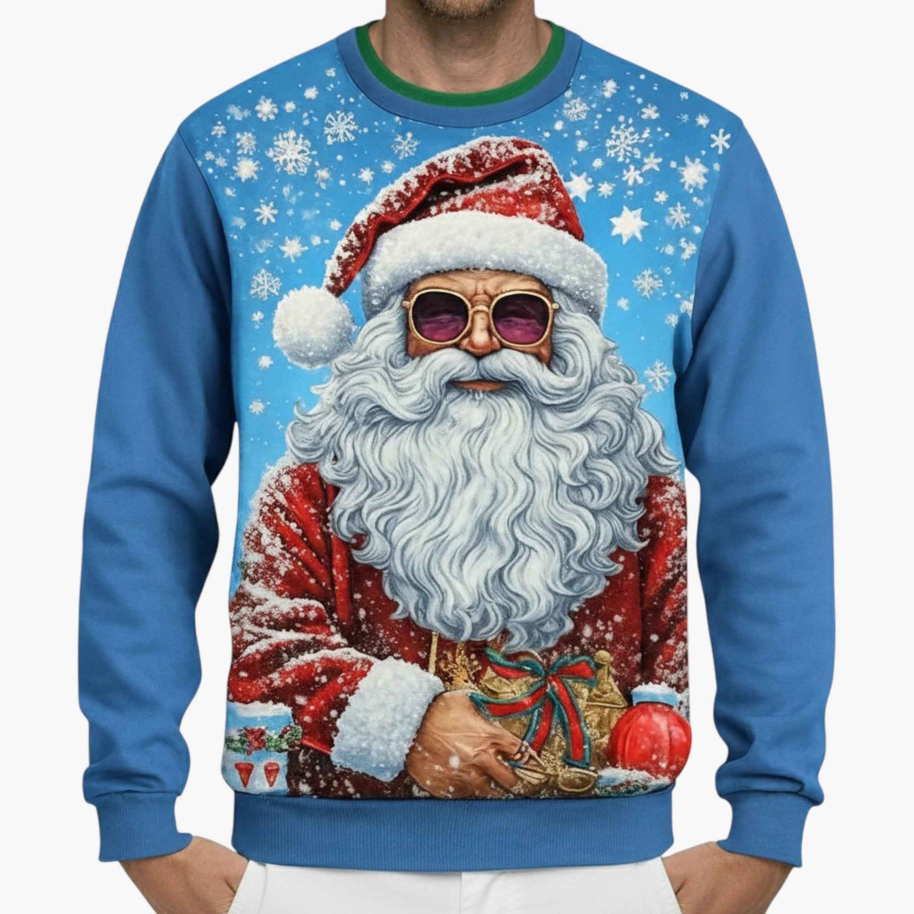 Sweaters: Truien : Heren Casual Kerstsweater met Muziekpatroon in Ontwerp 1 van Pantino