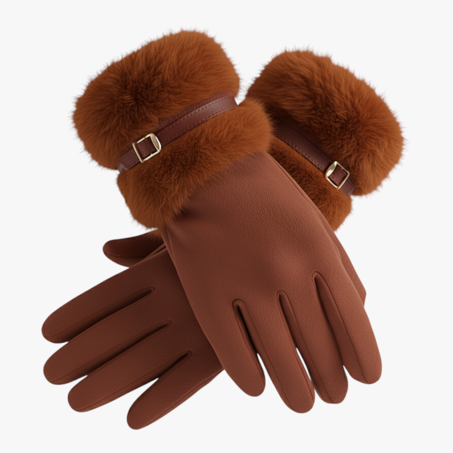 Winterhandschoenen : Vina | Warme Dames Handschoenen met Fleece Voering in Koffie One Size van Pantino