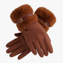 Winterhandschoenen : Vina | Warme Dames Handschoenen met Fleece Voering in Koffie One Size van Pantino