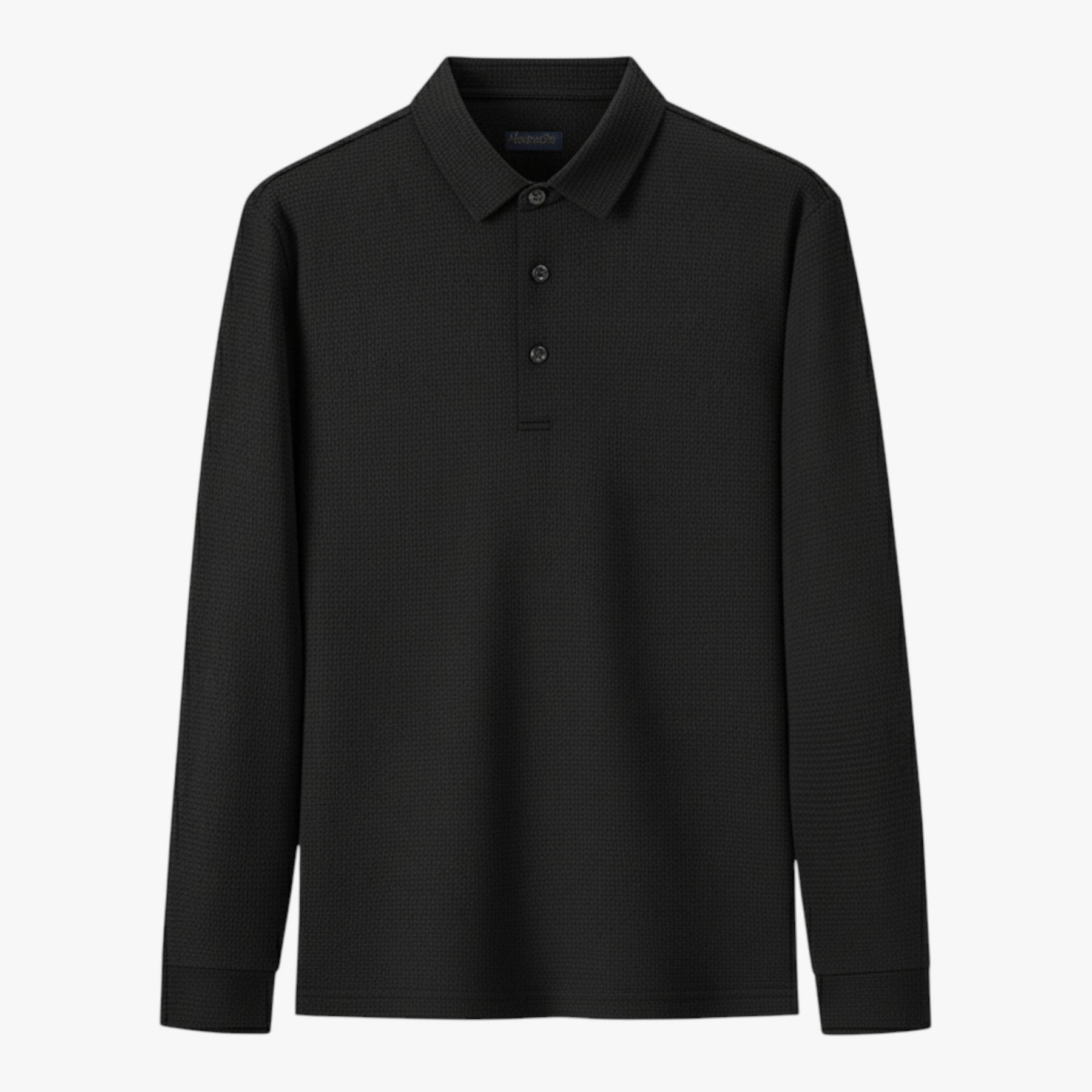 Polo Shirts: Poloshirts : Luis | Casual Poloshirt Met Lange Mouwen in Zwart van Pantino