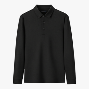 Polo Shirts: Poloshirts : Luis | Casual Poloshirt Met Lange Mouwen in Zwart van Pantino