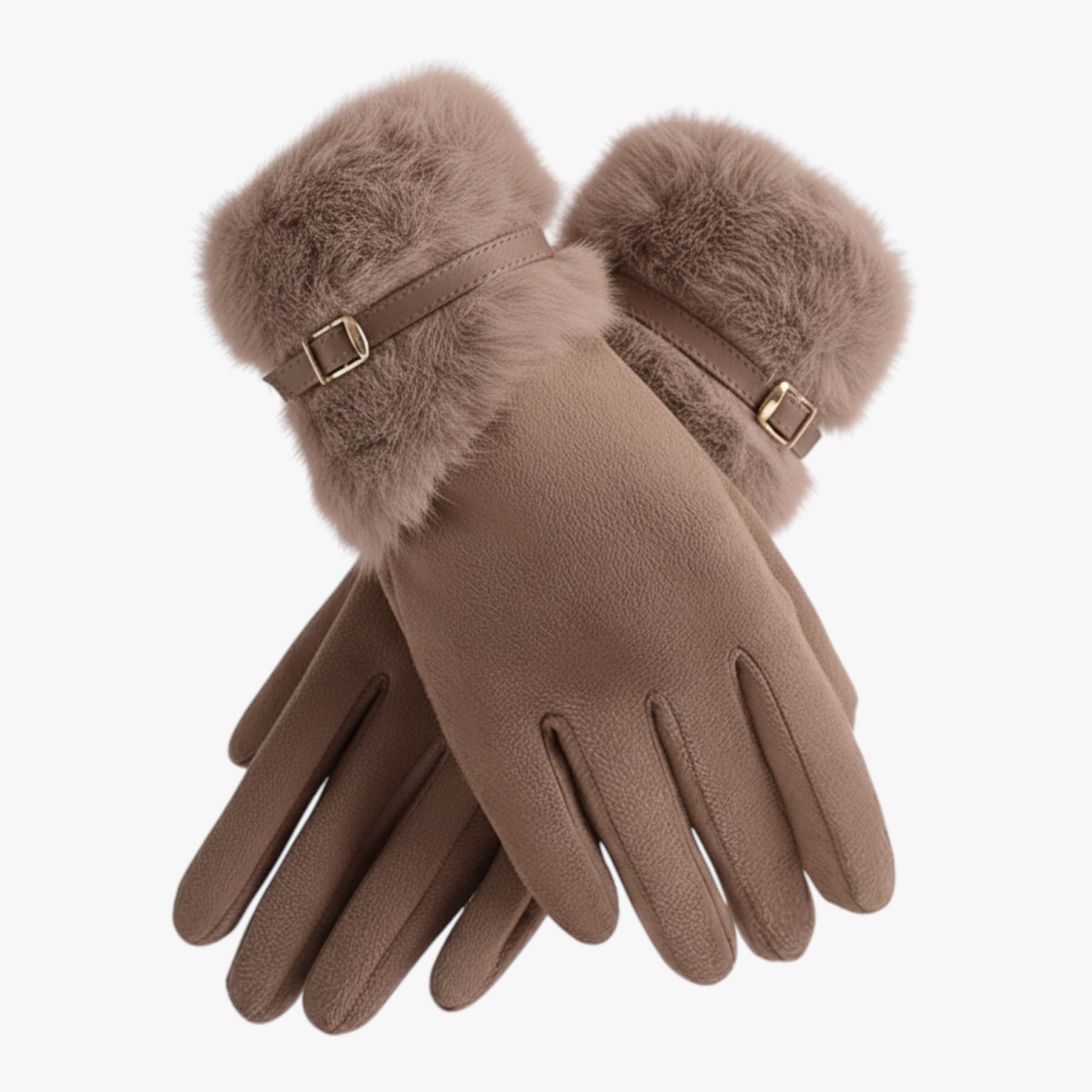 Winterhandschoenen : Vina | Warme Dames Handschoenen met Fleece Voering in Bruin One Size van Pantino