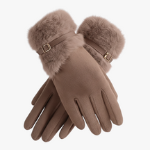 Winterhandschoenen : Vina | Warme Dames Handschoenen met Fleece Voering in Bruin One Size van Pantino