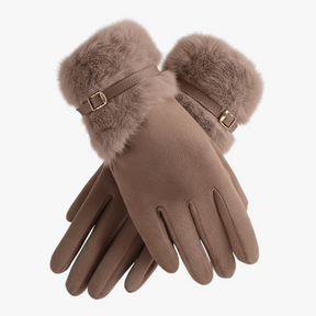 Winterhandschoenen : Vina | Warme Dames Handschoenen met Fleece Voering in Bruin One Size van Pantino