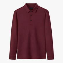 Polo Shirts: Poloshirts : Luis | Casual Poloshirt Met Lange Mouwen in Rood van Pantino