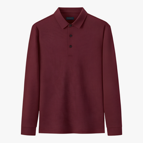 Polo Shirts: Poloshirts : Luis | Casual Poloshirt Met Lange Mouwen in Rood van Pantino