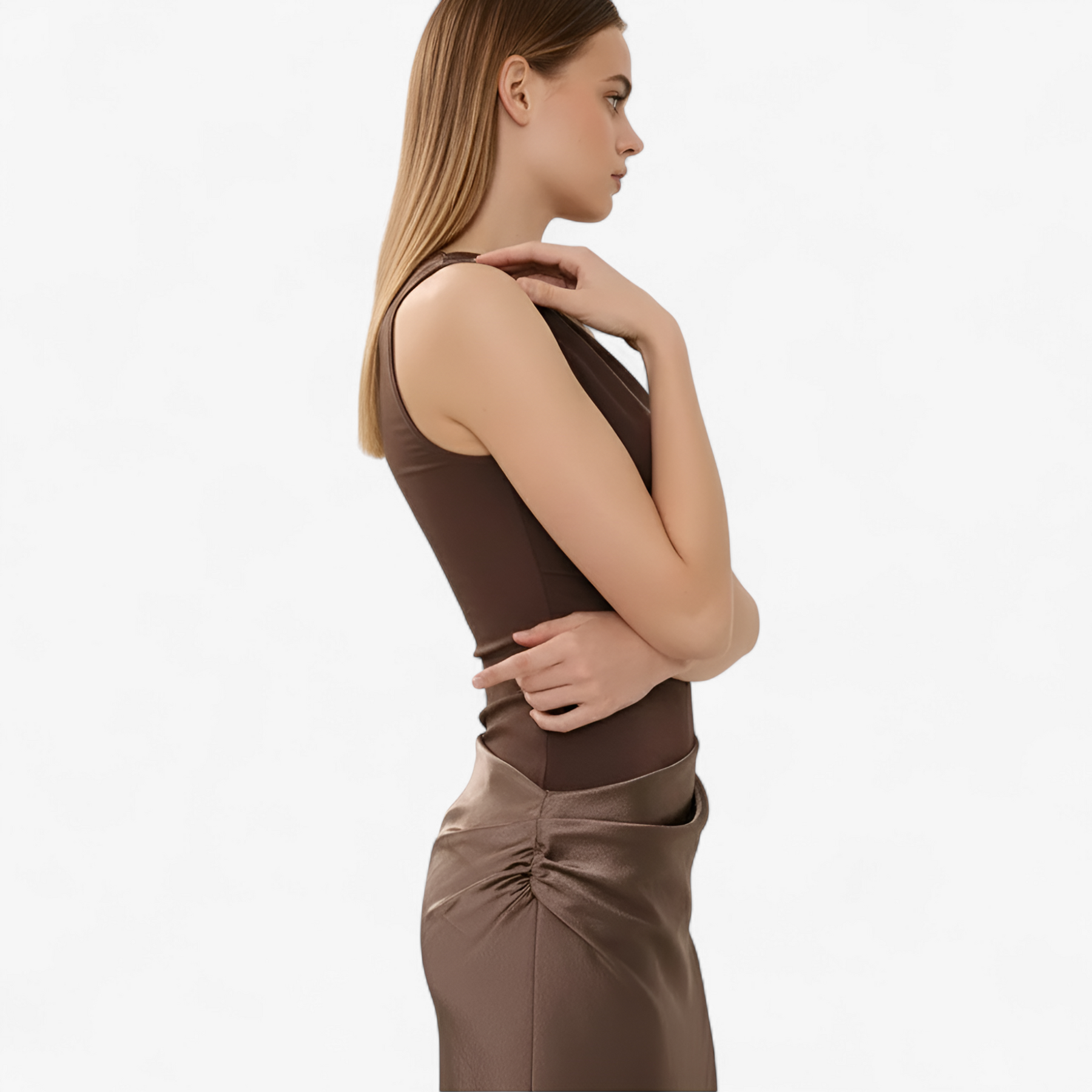 Jurken : Erica | Lange Jurk Dames met Schuine Schouder in van Pantino