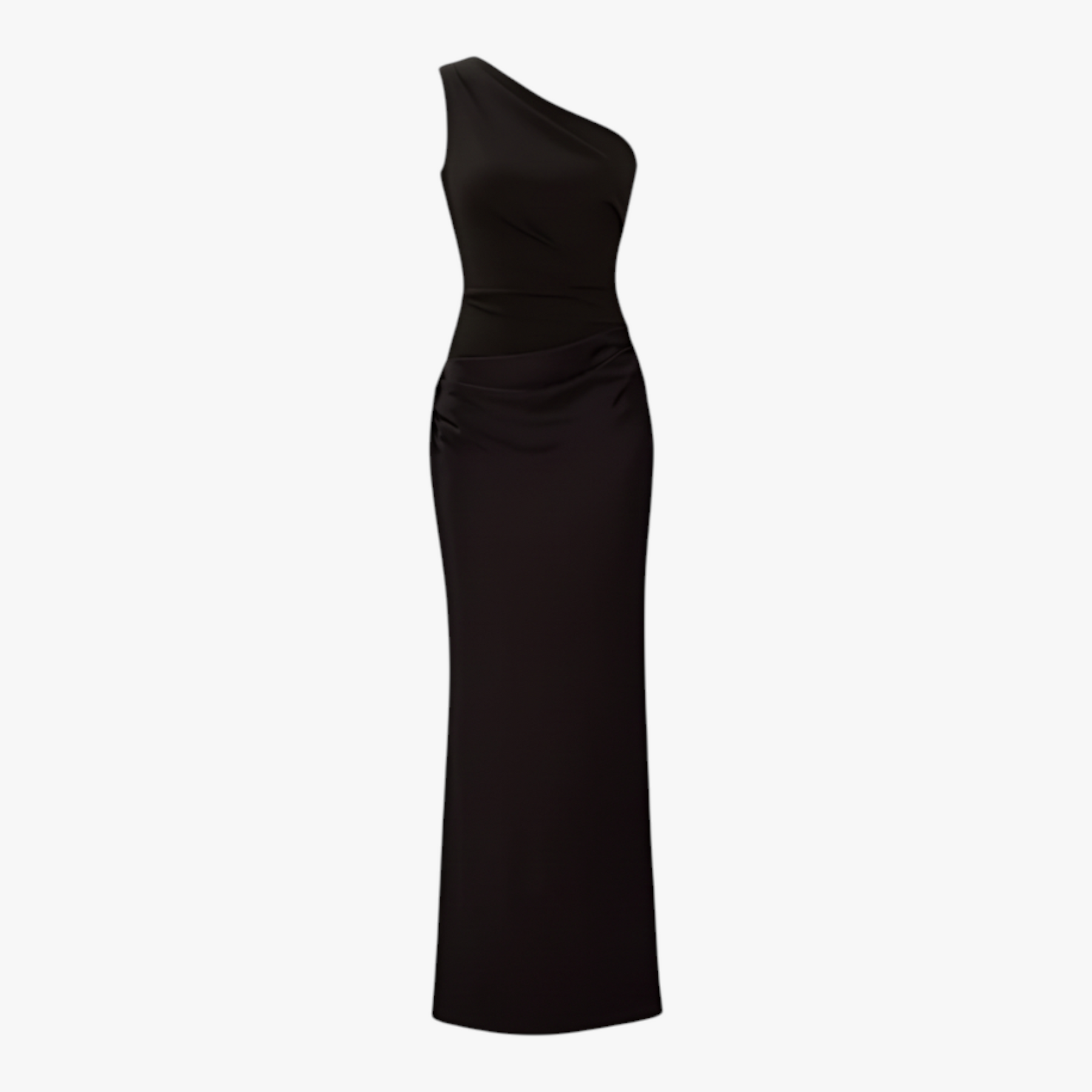 Jurken : Erica | Lange Jurk Dames met Schuine Schouder in Zwart van Pantino
