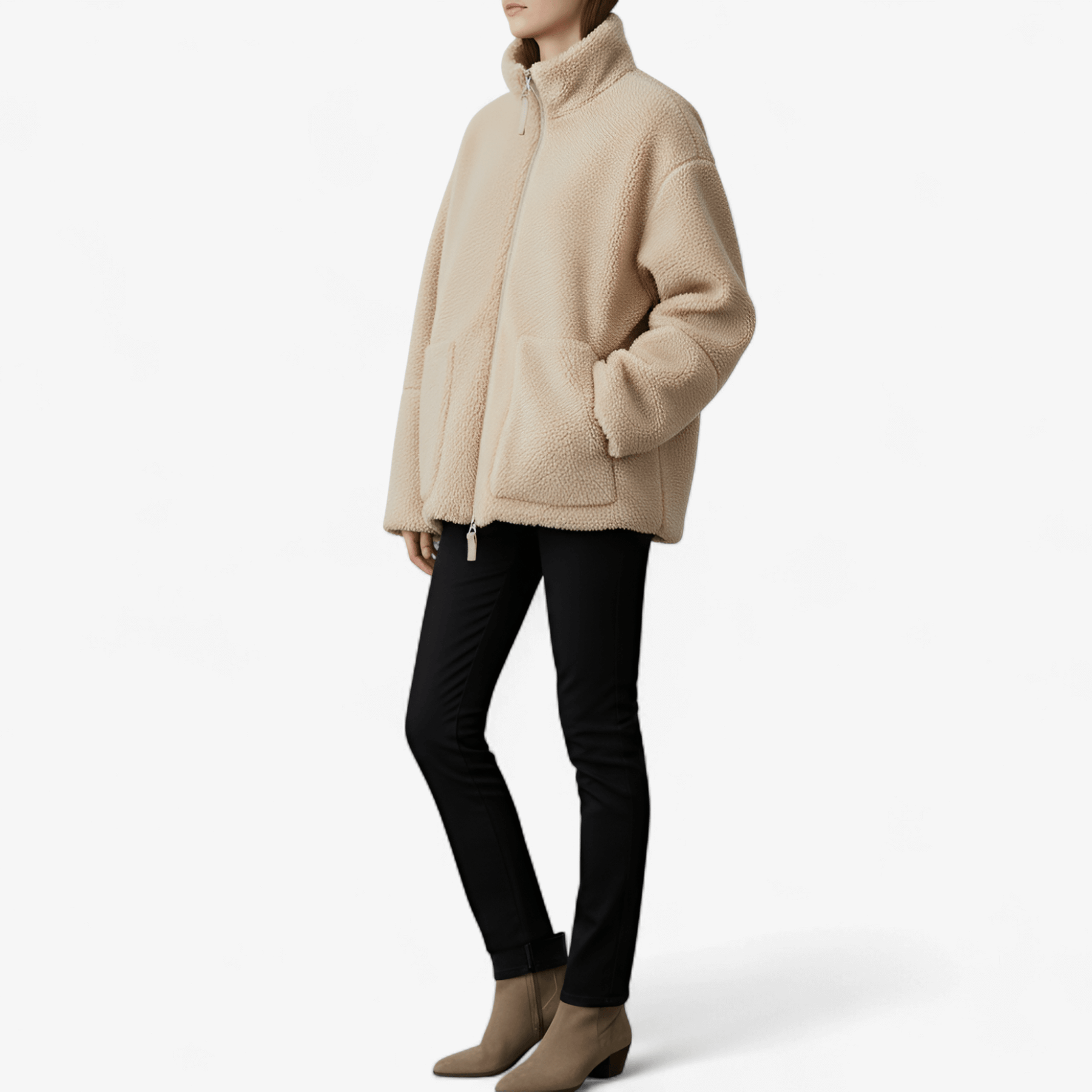 Jacket : Emma | Lange Damesjas met Ritssluiting - Elegante Warmte in van Pantinoshop