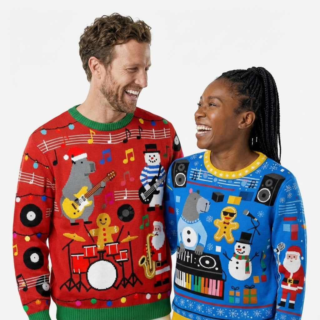 Sweaters: Truien : Foute Kersttrui Heren met Dierenontwerp in van Pantino