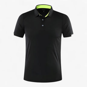 Clothes : Gino | Ademend sportpoloshirt met korte mouwen voor heren in Zwart van Pantino