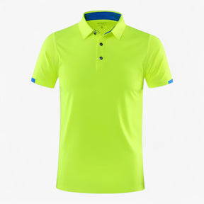 Clothes : Gino | Ademend sportpoloshirt met korte mouwen voor heren in Fluorescerend groen van Pantino