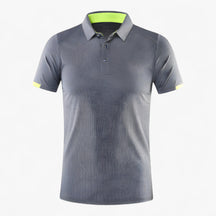 Clothes : Gino | Ademend sportpoloshirt met korte mouwen voor heren in Donkergrijs van Pantino