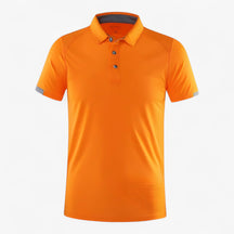 Clothes : Gino | Ademend sportpoloshirt met korte mouwen voor heren in Oranje van Pantino