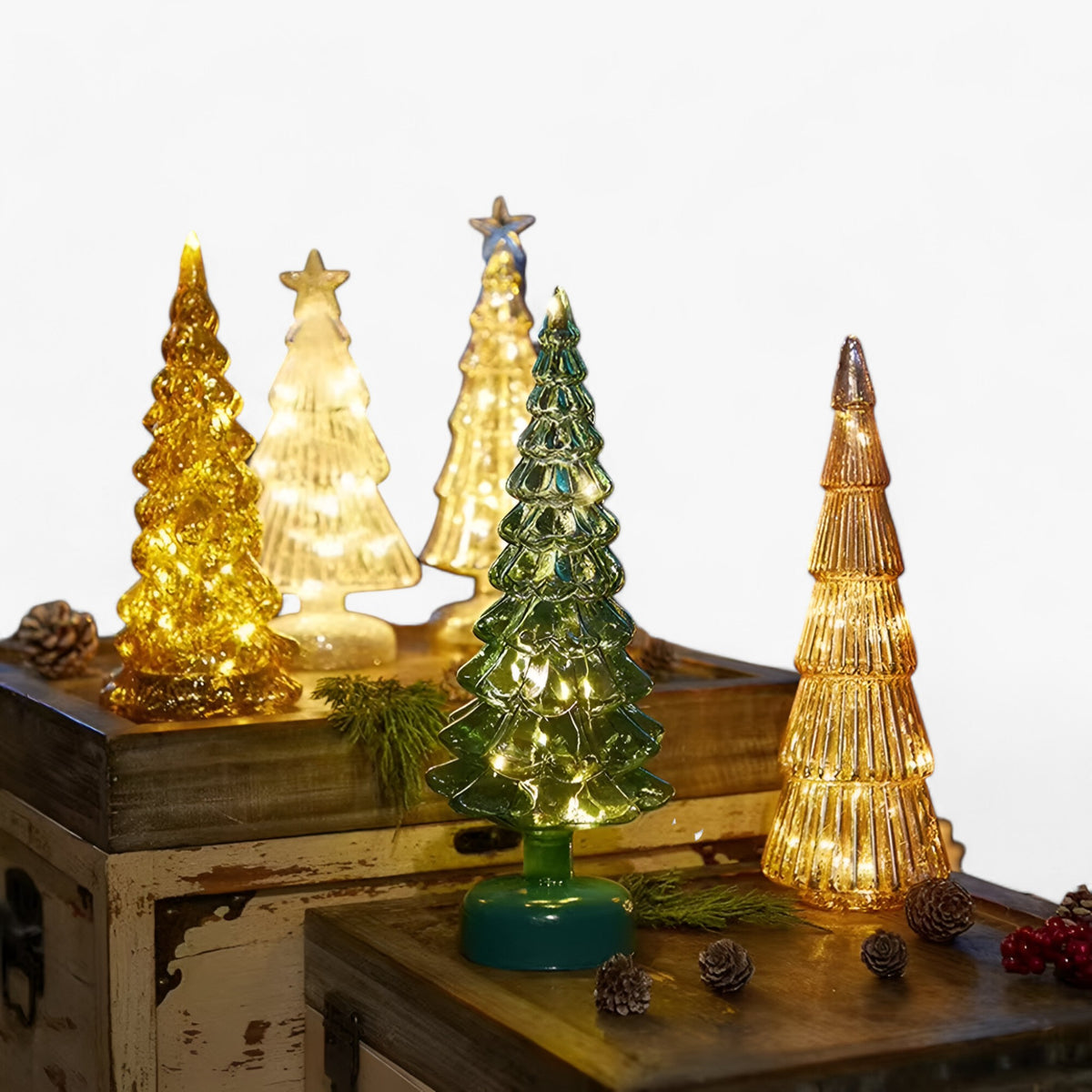 Luna | Glazen Verlichte Kerstboom - - Luna | Glazen Verlichte Kerstboom - €25 - Pantinoshop